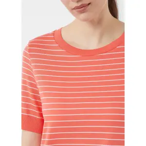 Women's Striped Ribbed Viscose Jersey T-shirt COMMA image-3