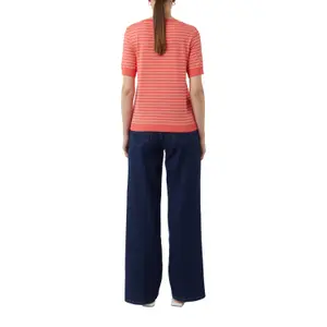 Women's Striped Ribbed Viscose Jersey T-shirt COMMA image-5