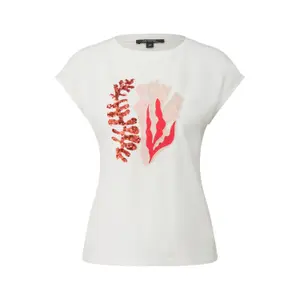 Women's T-Shirt with Sparkling Sequin Pattern and Dropped Shoulders COMMA image-0