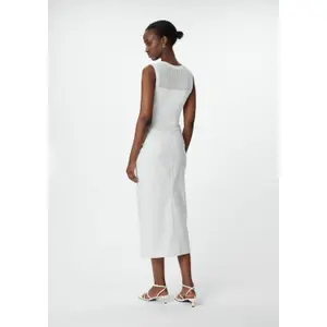 Women's Denim Midi Skirt with Elasticated Split COMMA image-4