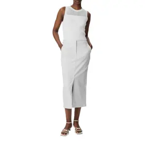 Women's Denim Midi Skirt with Elasticated Split COMMA image-6