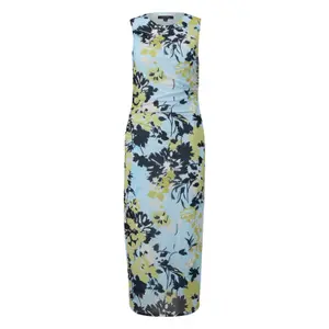 Womens Fitted Sleeveless Mesh Midi Dress Round Neck COMMA image-0