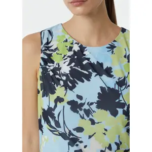 Womens Fitted Sleeveless Mesh Midi Dress Round Neck COMMA image-3