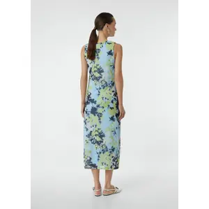 Womens Fitted Sleeveless Mesh Midi Dress Round Neck COMMA image-4