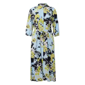 Women's Casual Midi Shirt Dress with Shirt Collar and 3/4 Sleeves COMMA image-0