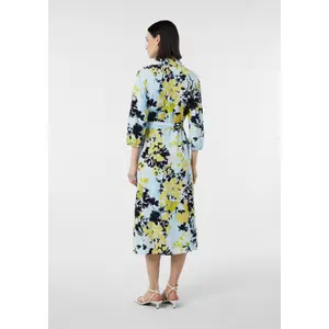 Women's Casual Midi Shirt Dress with Shirt Collar and 3/4 Sleeves COMMA image-4