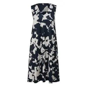 Floral V-Neck Sleeveless Short A-Line Dress for Women COMMA image-0