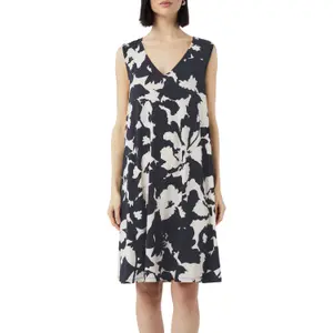 Floral V-Neck Sleeveless Short A-Line Dress for Women COMMA image-2