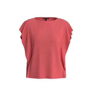 Women's Jersey Blouse with Ruffle Details and Round Neck COMMA image-0