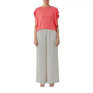 Women's Jersey Blouse with Ruffle Details and Round Neck COMMA image-2