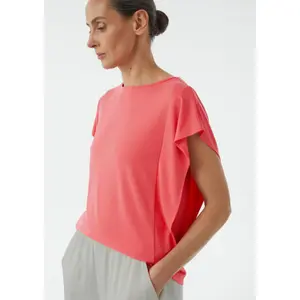 Women's Jersey Blouse with Ruffle Details and Round Neck COMMA image-3