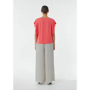 Women's Jersey Blouse with Ruffle Details and Round Neck COMMA image-4
