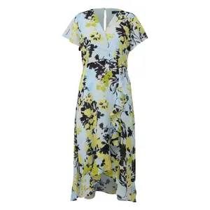 Women’s Button-Up Flared Waist Midi Dress COMMA image-0