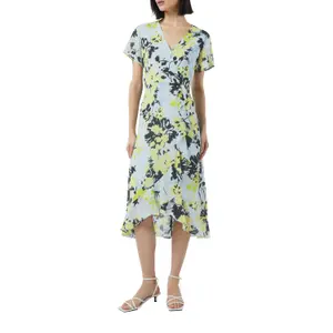 Women’s Button-Up Flared Waist Midi Dress COMMA image-2