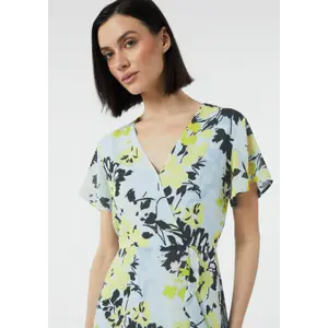 Women’s Button-Up Flared Waist Midi Dress COMMA image-3