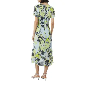 Women’s Button-Up Flared Waist Midi Dress COMMA image-5