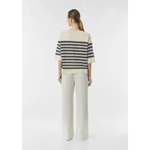 Striped Fine Knit Jumper with Glitter Yarn for Women COMMA image-2
