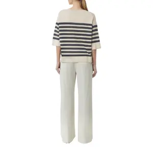 Striped Fine Knit Jumper with Glitter Yarn for Women COMMA image-3