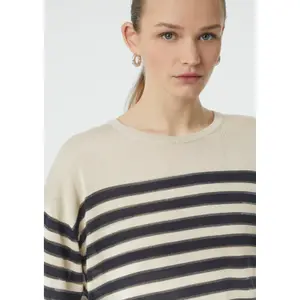 Striped Fine Knit Jumper with Glitter Yarn for Women COMMA image-4