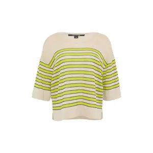 Striped Fine Knit Jumper with Glitter Yarn for Women COMMA image-0