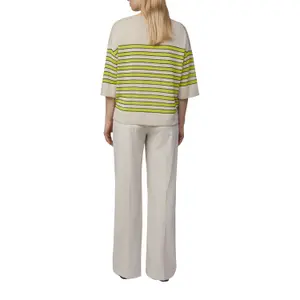 Striped Fine Knit Jumper with Glitter Yarn for Women COMMA image-3