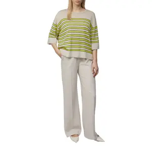 Striped Fine Knit Jumper with Glitter Yarn for Women COMMA image-5
