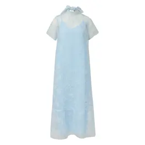 Long Organza Dress with High Collar for Women COMMA image-0