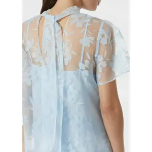 Long Organza Dress with High Collar for Women COMMA image-3