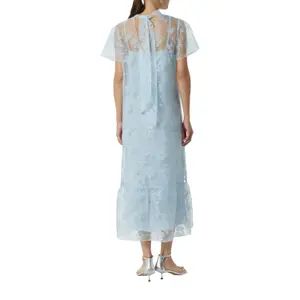 Long Organza Dress with High Collar for Women COMMA image-5