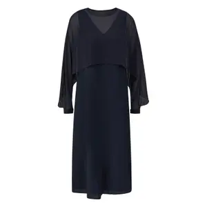 Layered Long Fluid Chiffon Dress for Women COMMA image-0