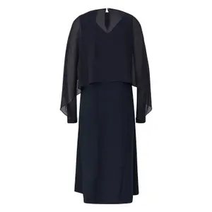 Layered Long Fluid Chiffon Dress for Women COMMA image-1