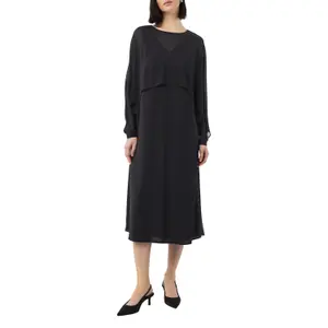 Layered Long Fluid Chiffon Dress for Women COMMA image-2