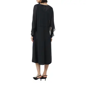 Layered Long Fluid Chiffon Dress for Women COMMA image-5