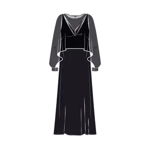 Layered Long Fluid Chiffon Dress for Women COMMA image-6