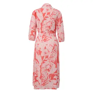Printed Viscose Midi Dress with Shirt Collar 3/4 Sleeves Women COMMA image-1