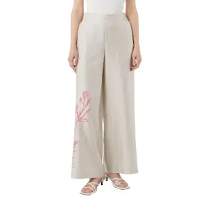 Women's Linen Wide Leg Trousers COMMA image-2