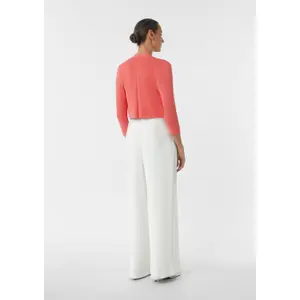 Short Fine Knit Cardigan with Openwork Details at the Back Women COMMA image-2