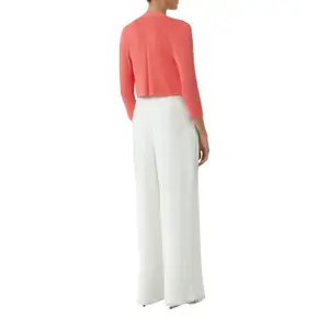 Short Fine Knit Cardigan with Openwork Details at the Back Women COMMA image-3