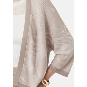 Women's Floral Pattern Fine Knit Cardigan COMMA image-3