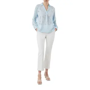 Womens Long Sleeve Jacquard Blouse COMMA image-6
