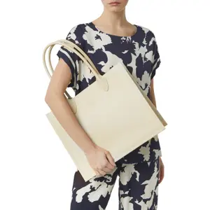 Smooth Leather Tote Bag with Magnetic Closure for Women COMMA image-5