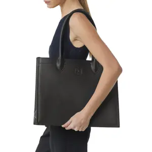 Smooth Leather Tote Bag with Magnetic Closure for Women COMMA image-5
