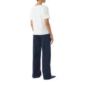Women's Relaxed Fit T-Shirt with Chest Pocket and Embroidery COMMA image-5