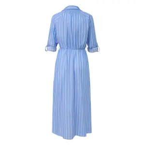 Belted Long Sleeve Midi Shirt Dress Women Linen COMMA image-1