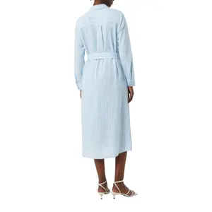 Belted Long Sleeve Midi Shirt Dress Women Linen COMMA image-5