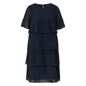 Short Crepe Chiffon Ruffle Dress Women COMMA image-0