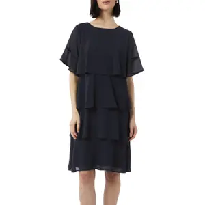 Short Crepe Chiffon Ruffle Dress Women COMMA image-2