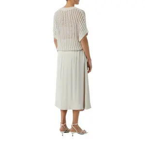 Women's Satin Midi Skirt with Bow Detail COMMA image-5