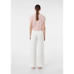 Women's Striped V-Neck Viscose T-Shirt COMMA image-4