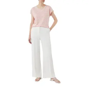 Women's Striped V-Neck Viscose T-Shirt COMMA image-6